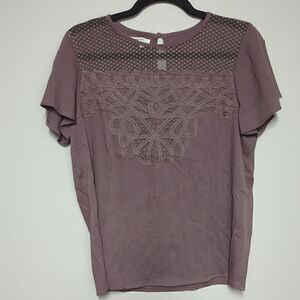 Maurices Purple Short Sleeve Blouse